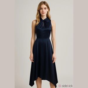 Lavender Brown Saige Midnight Blue Assymetrical Hem